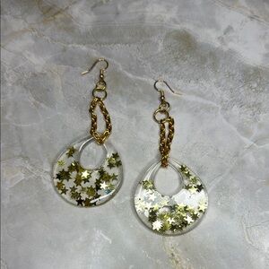 Gold Star dangle Earrings